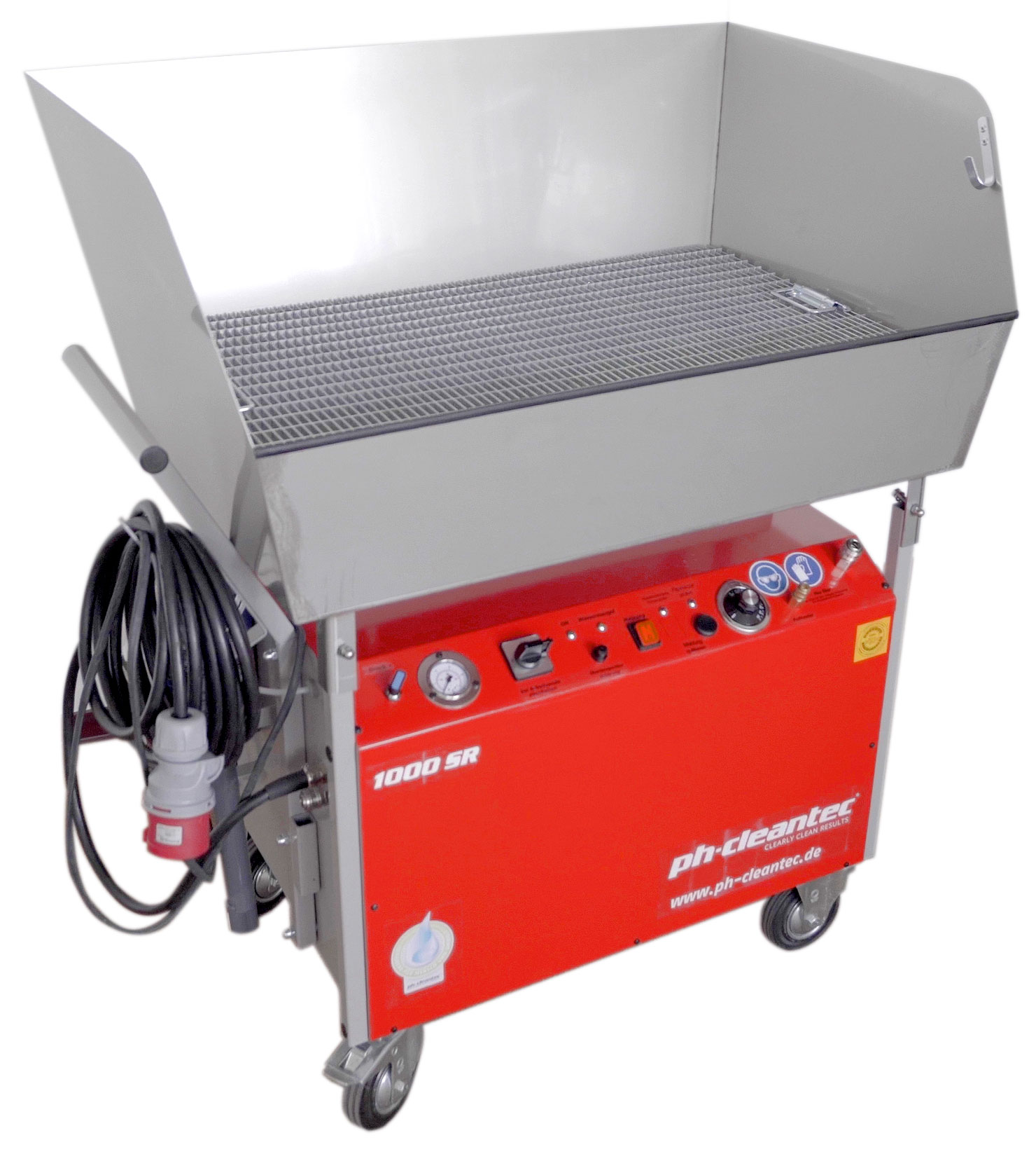 SERIE SR 1 Serie SR — universelles Niederdruck-Heißreinigungsgerät mit Wanne von ph-cleantec